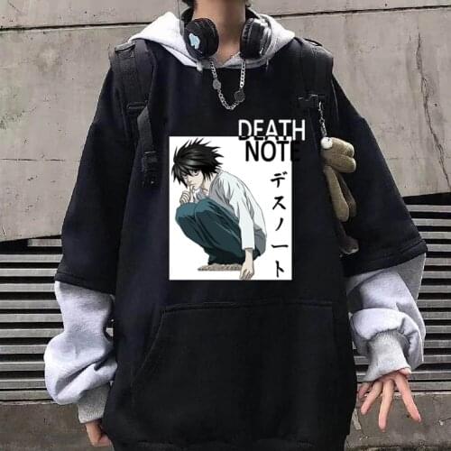 2021 Hot Death Note Logo Hoodie Anime Pullovers Tops Long Sleeves Sweatshirts for Men Autumn Man Clothes Homme
