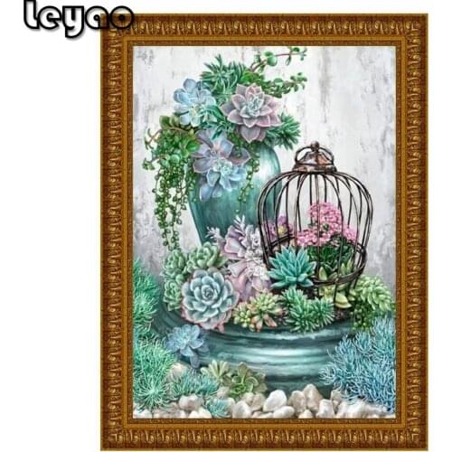 Succulent plants Diamond Painting 5d flower Cross Stitch Full Square/Round Drill Diamond Embroidery scenic Mosaic Home Decor