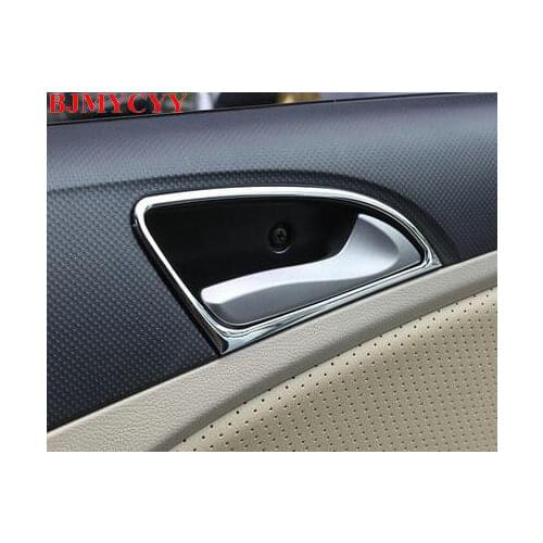 BJMYCYY The car door shake handshandle decorative light box For Hyundai Solaris Verna 2011-2015