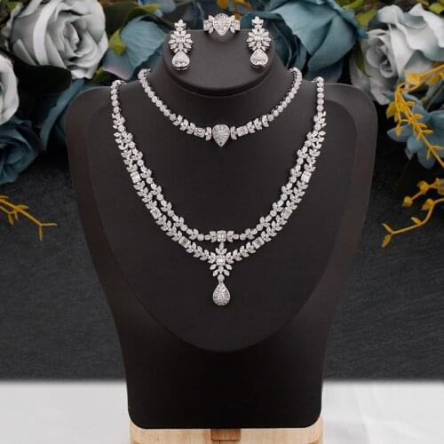 BrideTalk Nigeria 4pcs Bridal Zirconia Jewelry Sets For Women Party, Luxury Dubai Nigeria CZ Crystal Wedding Jewelry Sets