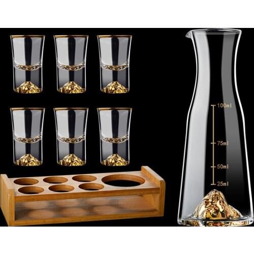 Household Spirit Glass Wine Decanter Set Ancient Chinese Style Glass Shooter Glass Small Antique Wine Cup Wine Pot liquor