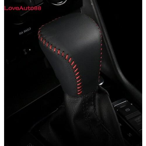 Car Leather Knob Cover For VW Volkswagen Tiguan MK2 2017 2018 2019 2020 2021 Gear Head Shift Knob Cover Gear Shift Collars Case