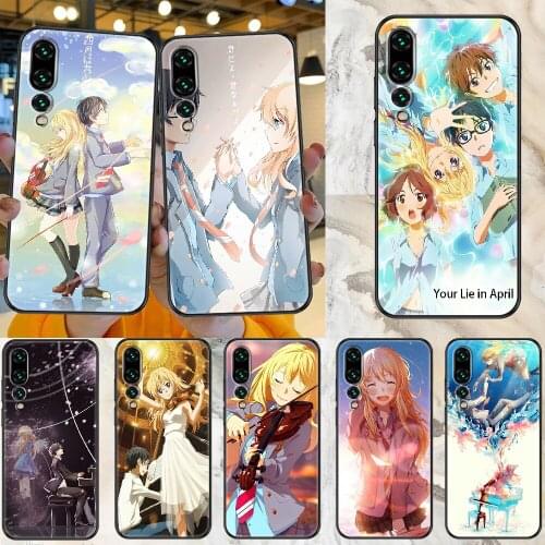Your Lie in April Phone case For Huawei Honor 6 7 8 9 10 10i 20 A C X Lite Pro Play black luxury waterproof silicone cell cover