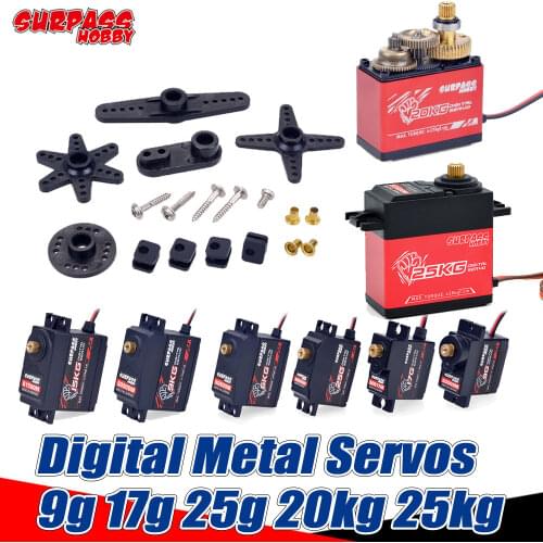 SURPASS Hobby Digital Servo Metal Gear Servo 9G 17G 25G 6KG 9KG 15KG 20kg for 1/8 1/10 RC Car Boat Duct Plane Traxxas Slash