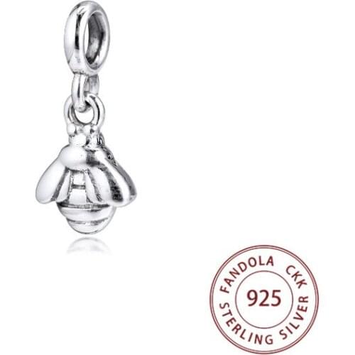 CKK 925 Sterling Silver My Bumblebee Dangle Charms Small Hole Beads for Jewelry Making Fits Me Bracelet Argent