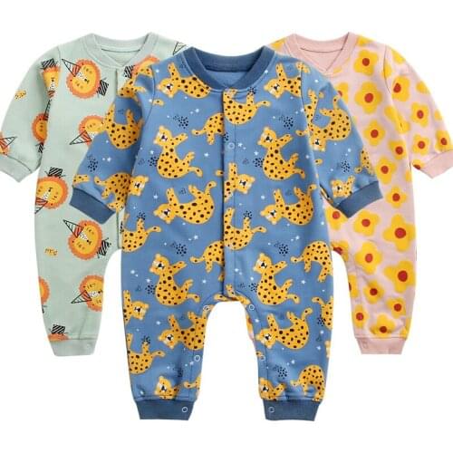 Baby clothes spring and autumn cotton long-sleeved one-piece boys and girls cartoon cute romper newborn romper baby jumpsuit