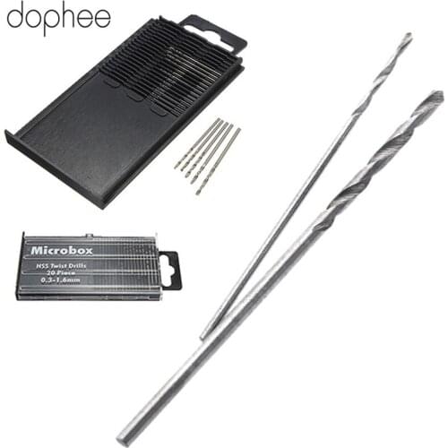 Dophee Power Tools 0.3mm-1.6mm HSS Mini Drilling Tools HSS Twist Precision Drill Bit Set Repair Tools for Jeweller Watch 20Pcs