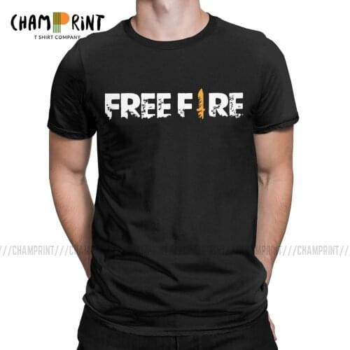 Men Free Fire T Shirt Freefire Shooting Game Pure Cotton Clothing Fashion Short Sleeve Crewneck Tees Adult T-Shirts