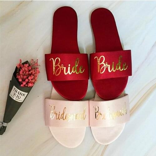 Personalized bride Wedding Party Slippers Original Bridesmaid Slippers mother of bride Gift hen night Souvenir Wedding Supplies