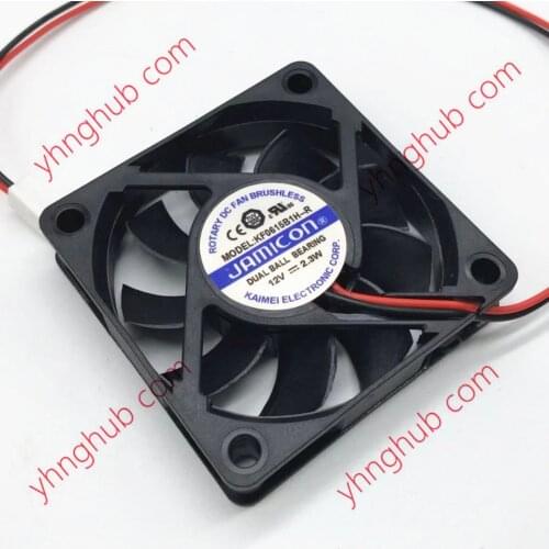 Jamicon KF0615B1H-R DC 12V 2.3W 60x60x15mm 2-Wire Server Square Fan