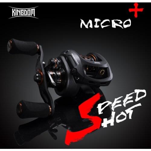 Kingdom SPEED SHOT MICRO 2019 New Double spool 6.5:1 High Speed Baitcasting Reel Ultralight 12+1 Ball Bearings Fishing Reels
