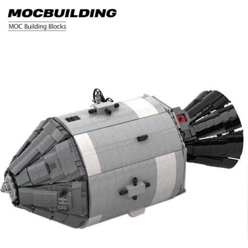 MOC Creative Assembly Of Building Blocks Human Aerospace Apollo Command And Service Module Space Model Puzzle Spacecraft Buildin
