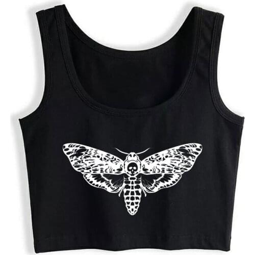 Crop Top Women Deaths Head Moth Harajuku Tank Top Women Cotton Women Clothes