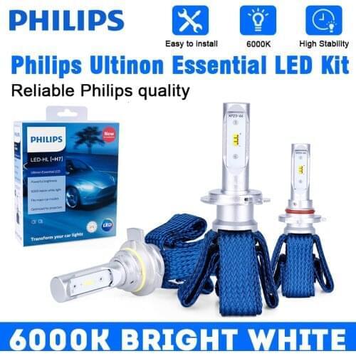 Philips Ultinon Essential H7 LED 9012 HIR2 H8 H9 H11 LED H4 Hi/Lo Beam Headlight Bulb 9005 9006 HB3 HB4 Fanless 6000K Fog light