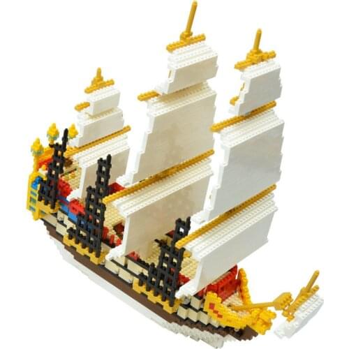 Mini Nano Micro Building Block Pirate Ship Big Sailing Ship Building Building Toys DIY Model Miniature Building Blocks Toys
