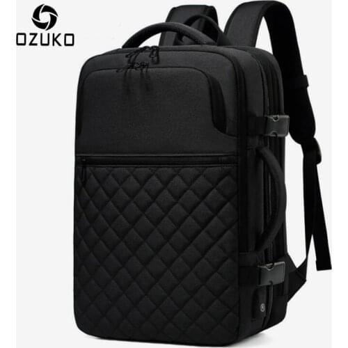 OZUKO Multifunction Expandable Large Capacity Backpack for Men USB Charge Casual Travel Backpack Male 15.6 inch Laptop Rucksack