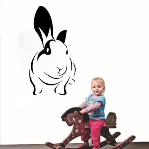 Animals Wall Decals Pets Rabbit Removable Vinyl Children Bedroom Home Decor Hollow Out Art Wall Stickers