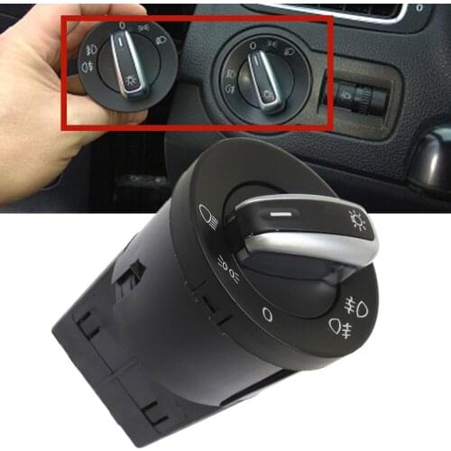 New For VW Bora Golf 4 1998-2005 Passat B5 Polo Lupo Sharan Transpoter Chrome Headlight Control Switch Fog Light Knob