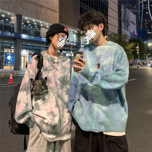 2021 autumn new style anime embroidery men and women couple wear shadowless wall plus size loose fashion sweater