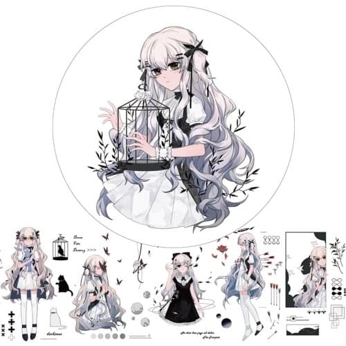 Anime Girl Washi Tape Decoration for Diary Journal