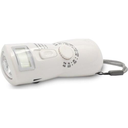 Portable Camping Flashlight Multi-function Emergency AM/FM Radio Outdoor Warning Rechargeable Battery Charging for Phone