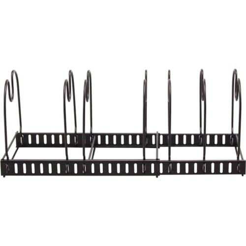Expandable Pot Rack Metal Pots Pans Organizer Shelf Kitchen Pot Lid Storage Rack