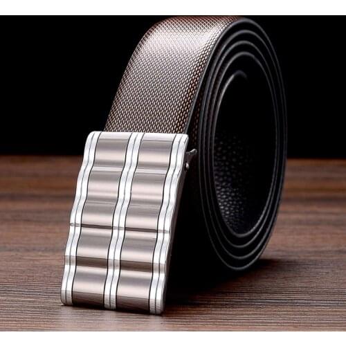 Vintage Belt New Leather Belts for Men Retro Buckle Fashion Genuine Leather Waistband Male Plate Buckle Belt