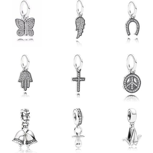 S925 Silver Shiny Peace Lucky and More Style Pendant Bracelet DIY High-end Original Women Send Girl Fashion Luxury Jewelry