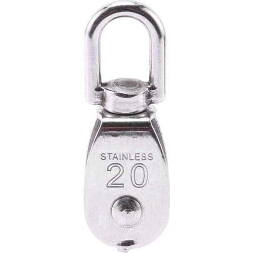Steel Wire Pulley Stainless Steel M20 Heavy Duty Steel Single Wheel Swivel Lifting Rope Pulley Block For Wire Rope