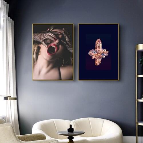 Modern Fashion Girl Poster Beauty figure Wall Art Canvas Painting Nordic Wall picture For bedroom Home Decor bar wall painting