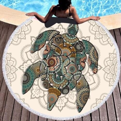 Stylish Bohemian Unicorn 3D Printed Summer Circular Beach Towel Adult Children Bathroom Swimming Surfing Bibulated Bath Towels