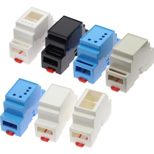 1PC DIN Rail PLC Junction Box Plastic Electronics Box Project Case 4Colors 88x37x59mm 35-Rail Mounting Instrument Housing