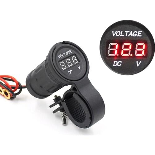 12V 10A Durable Motorcycle ATV Waterproof LED Digital Display Voltmeter