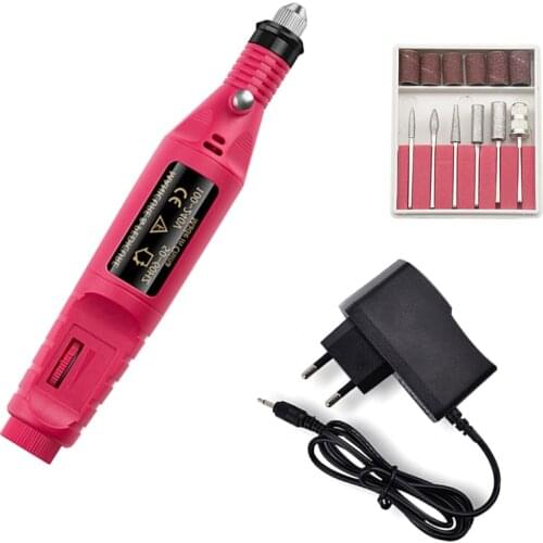20000 RPM Mini Portable Debuggable for Pro Manicure Pedicure Electric Nail File Nail Art Equipment with Nail Drill Bit