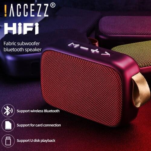 !ACCEZZ Mini Wireless Bluetooth Speaker Stereo Surround Support Aux U Disk TF Card FM Radio Column Portable Outdoor Loudspeaker
