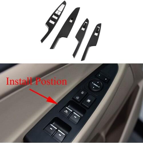 Accessories Fit For Hyundai Tucson 2019 2020 2021 Carbon Fiber Look Inner Door Armrest Panel Decoration Cover Trim LHD