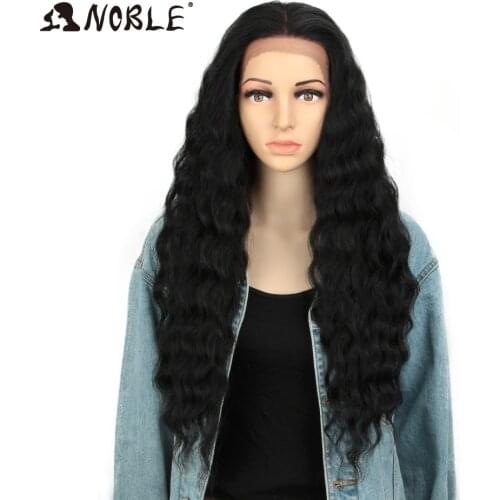 NOBLE 13x4 Lace Frontal Wig Cosplay Wigs for Black Women Ombre Blonde Wigs 28 Inch Long Wavy Heat Resistant Synthetic Wig