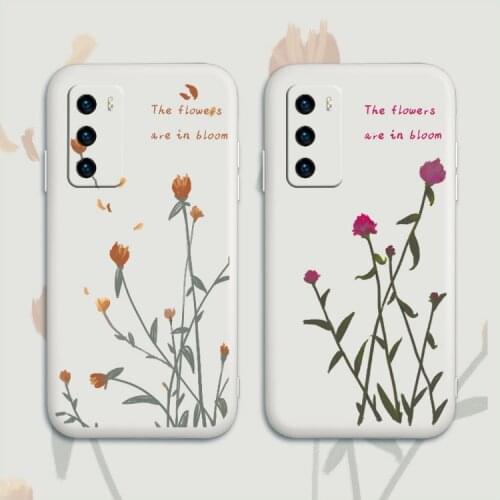 Literary Watercolor Phone Case For Huawei P40 P40Lite P30 P20 Mate 40 40Pro 30 20 Pro Lite P Smart 2021 Y7a Silicone Cover