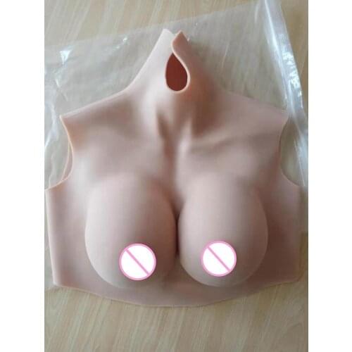 6G Upgrade Fake Artificial Boob Realistic New High Collar Neck Silicone Breast Forms Crossdresser Shemale Transgender Drag Queen
