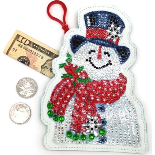 DIY Special Shaped Diamond Painting Snowman Wallet Embroidery Coin Purse Gifts Handmade Diamond Painting Craft Backpack Hanging
