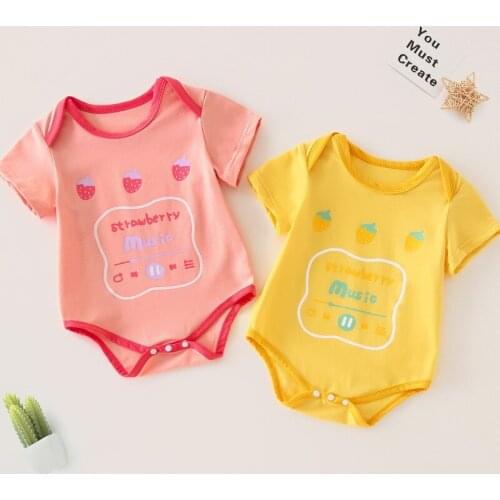 Summer Cotton Newborn Baby Girl Clothes Cute Cartoon Printed Baby Romper Infant Short Sleeve Rompers Toddler One-pieces Jumpsuit