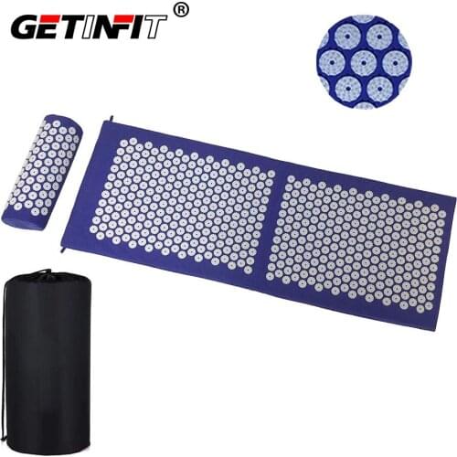 Getinfit 68*42cm Massager Cushion Massage Mat Acupressure Relieve Back Body Pain Spike Mat Acupuncture Yoga Mat/Pillow Mat
