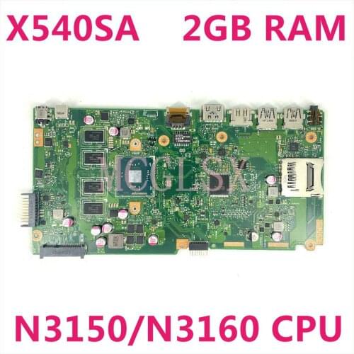 X540SA mainboard REV 2.0 For Asus X540 X540S X540SA X540SAA F540S laptop motherboard Test ok 2GB-RAM N3150/N3160 CPU
