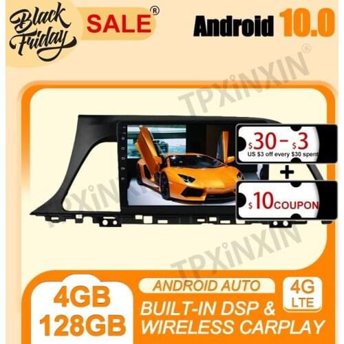 For Hyundai Sonata 2015-2017 Android 10.0 4G+128G PX6 IPS Carplay Multimedia Player Auto Radio Tape Recorder GPS Navi Head Unit