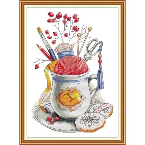 Joy Sunday Embroidered Sewing Kit Pattern DMC Canvas Print 14CT Cross Stitch Embroidery Kit DIY Gift Home Wedding Decoration