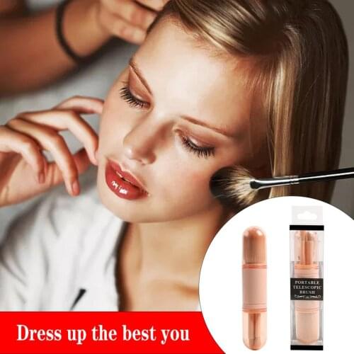 Retractable Makeup Brush Set Portable 4 In 1 Makeup Brush Loose Powder Brush Advanced Eye Shadow Brush Beauty Accessories