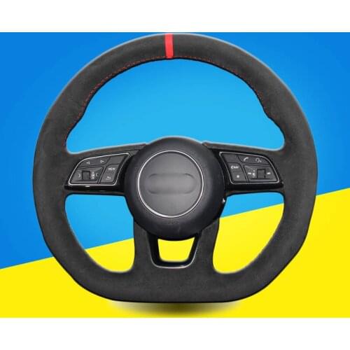 Auto Braid On The Steering Wheel Cover for Audi A3 (8V) A4 (B9) Avant A5 (F5) A1 (8X) Sportback Q2 2016-2019 Car Braiding Covers