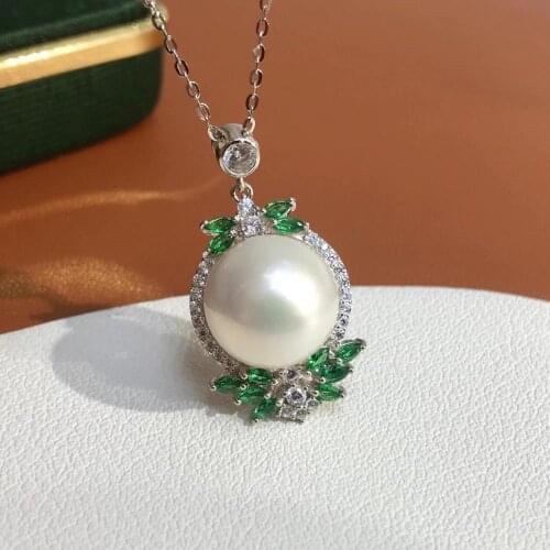 Nice Quality S925 Sterling Silver Necklace Findings Jewelry Base Settings Mountings Parts for Akoya Edison Pearls, Coral, Jade