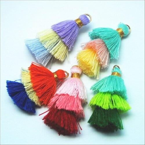 25pcs Tri colors tassels pendants for jewelry making jewelry bracelets mobile keychains DIY crafts designs hot items 30mm crafts