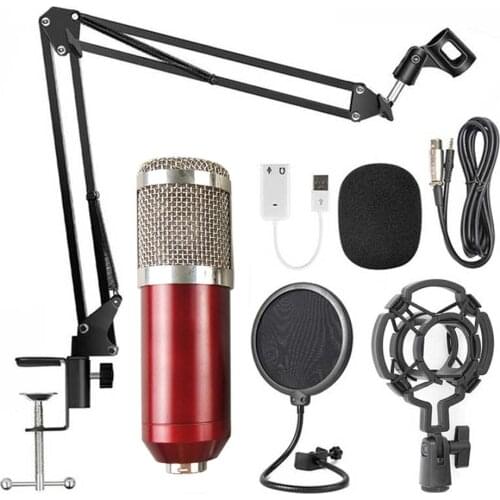BM-800 Professional Microphone Wired Capacitive Microphone Set Vocal Recording Radio Broadcasting Karaoke Mic Kits